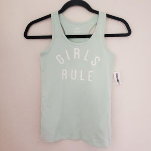 OLD NAVY fitted 'Girl's Rule' racerback L girls